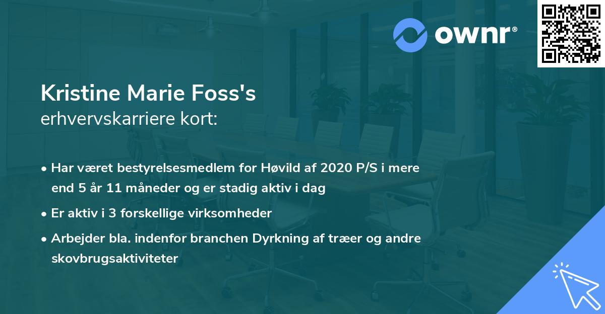 Kristine Marie Foss's erhvervskarriere kort