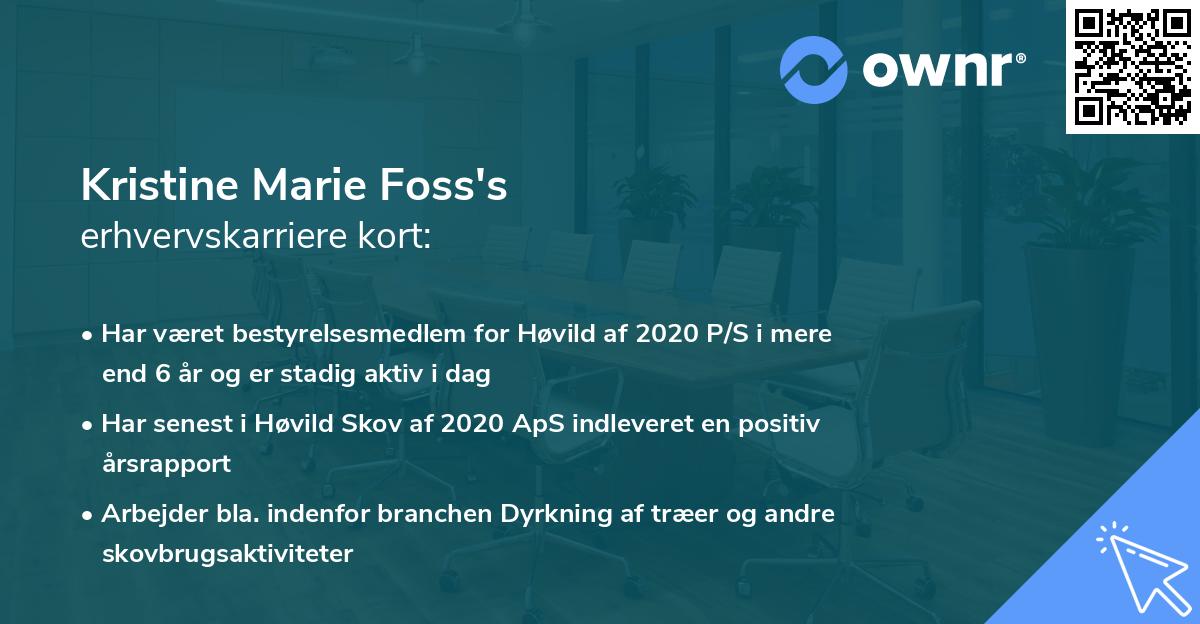 Kristine Marie Foss's erhvervskarriere kort