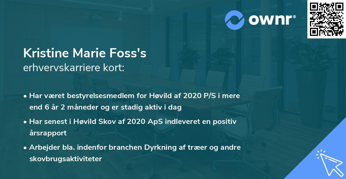 Kristine Marie Foss's erhvervskarriere kort