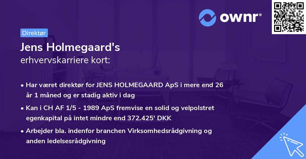 Jens Holmegaard's erhvervskarriere kort