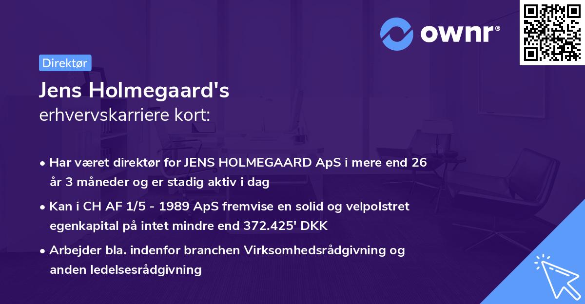Jens Holmegaard's erhvervskarriere kort