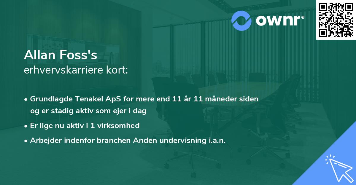 Allan Foss's erhvervskarriere kort