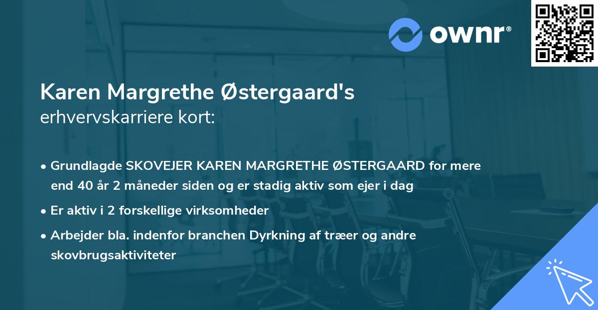 Karen Margrethe Østergaard's erhvervskarriere kort