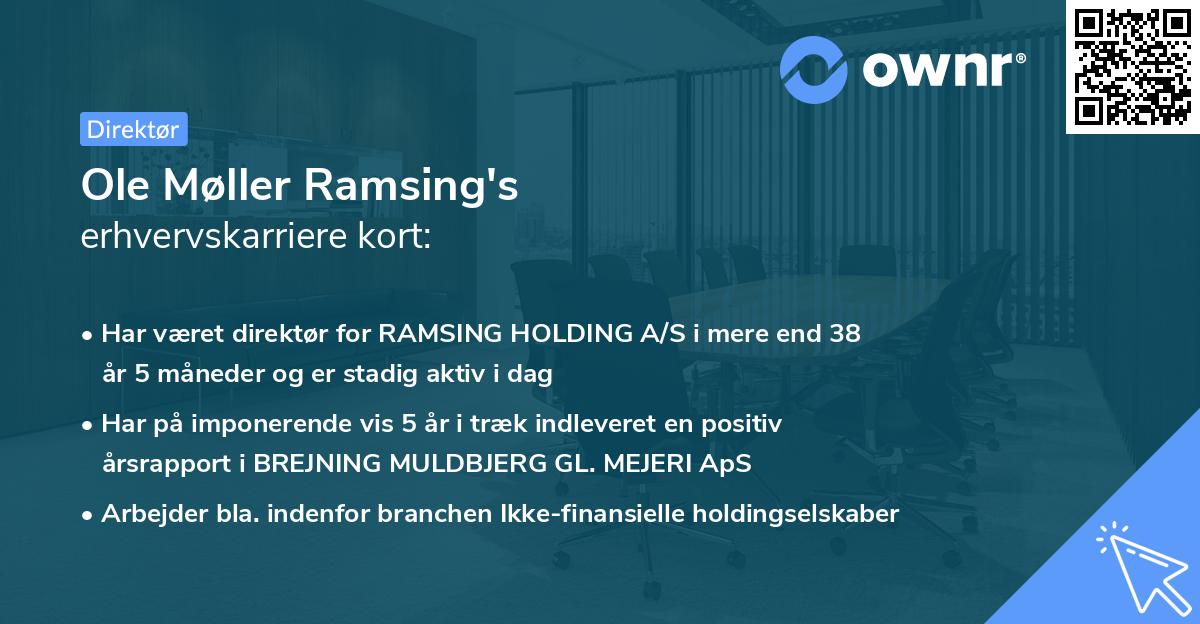 Ole Møller Ramsing's erhvervskarriere kort