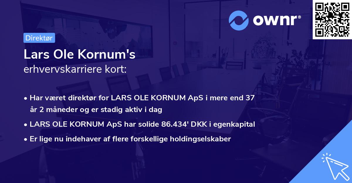Lars Ole Kornum's erhvervskarriere kort