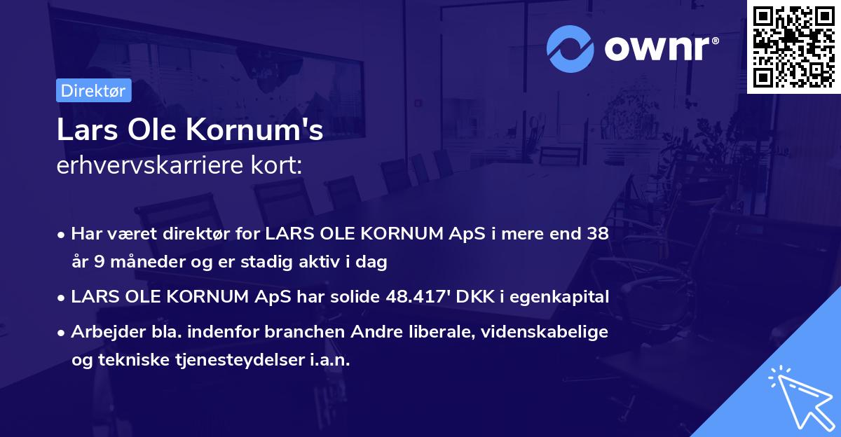 Lars Ole Kornum's erhvervskarriere kort