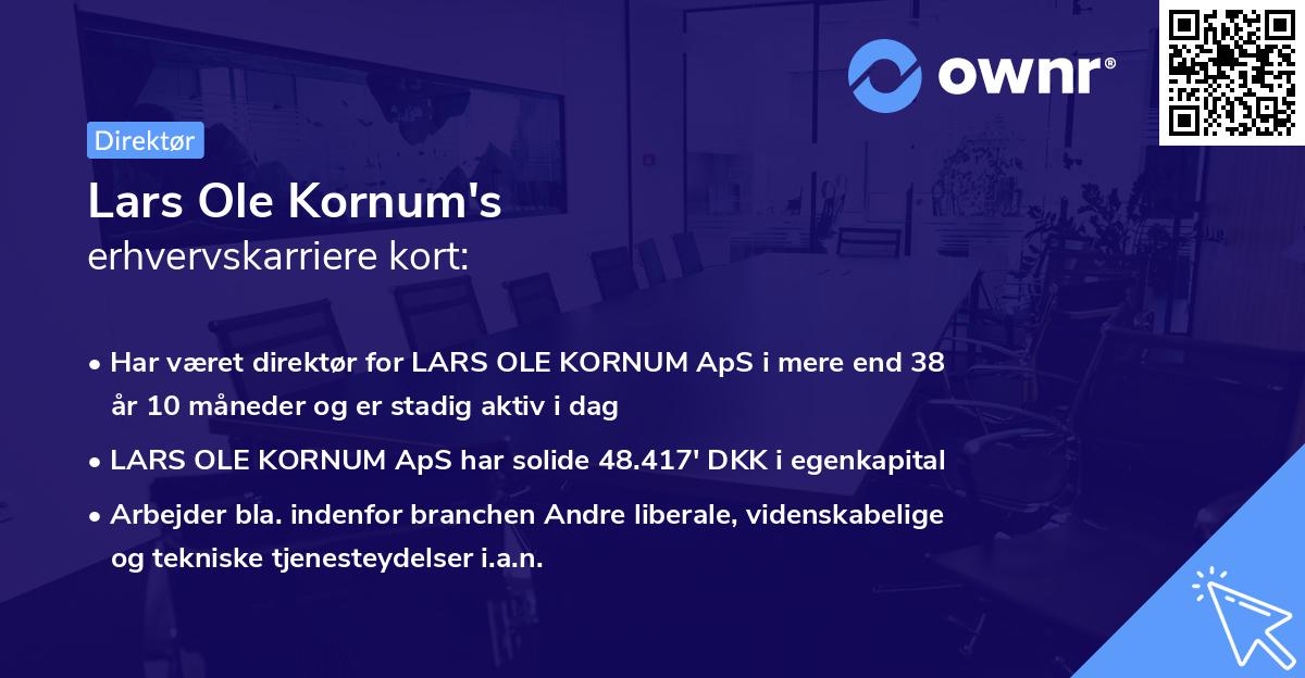 Lars Ole Kornum's erhvervskarriere kort