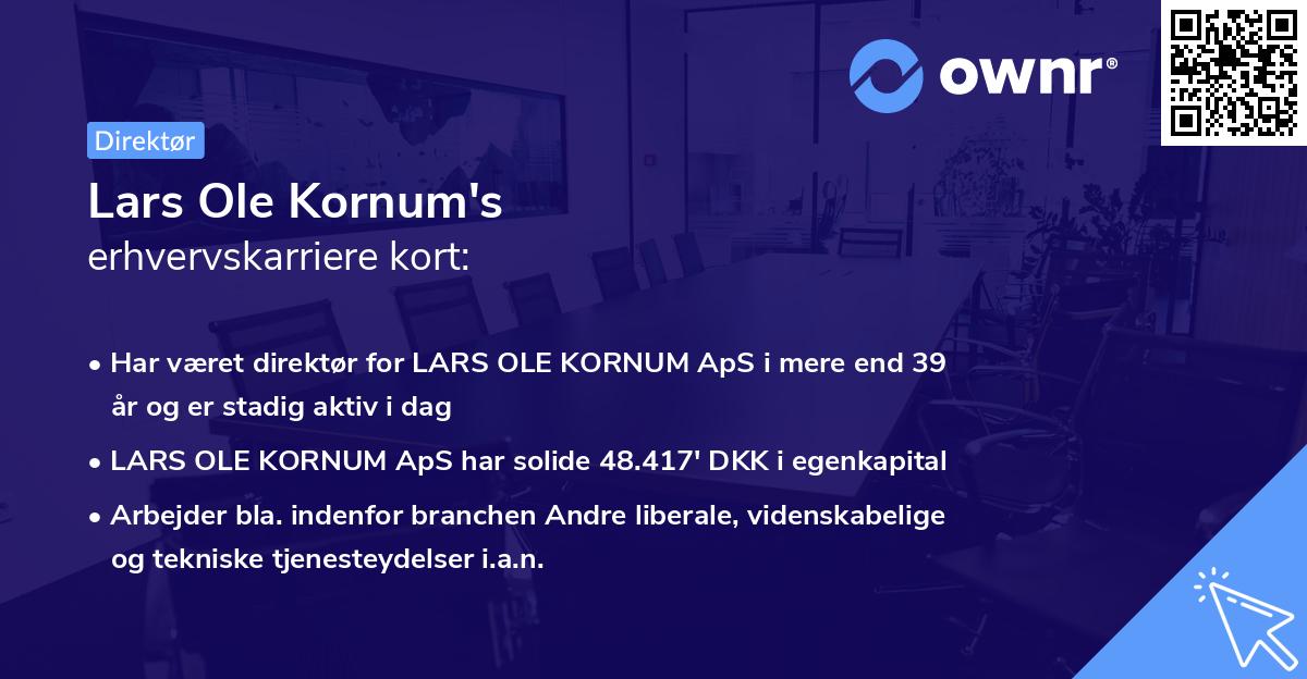 Lars Ole Kornum's erhvervskarriere kort