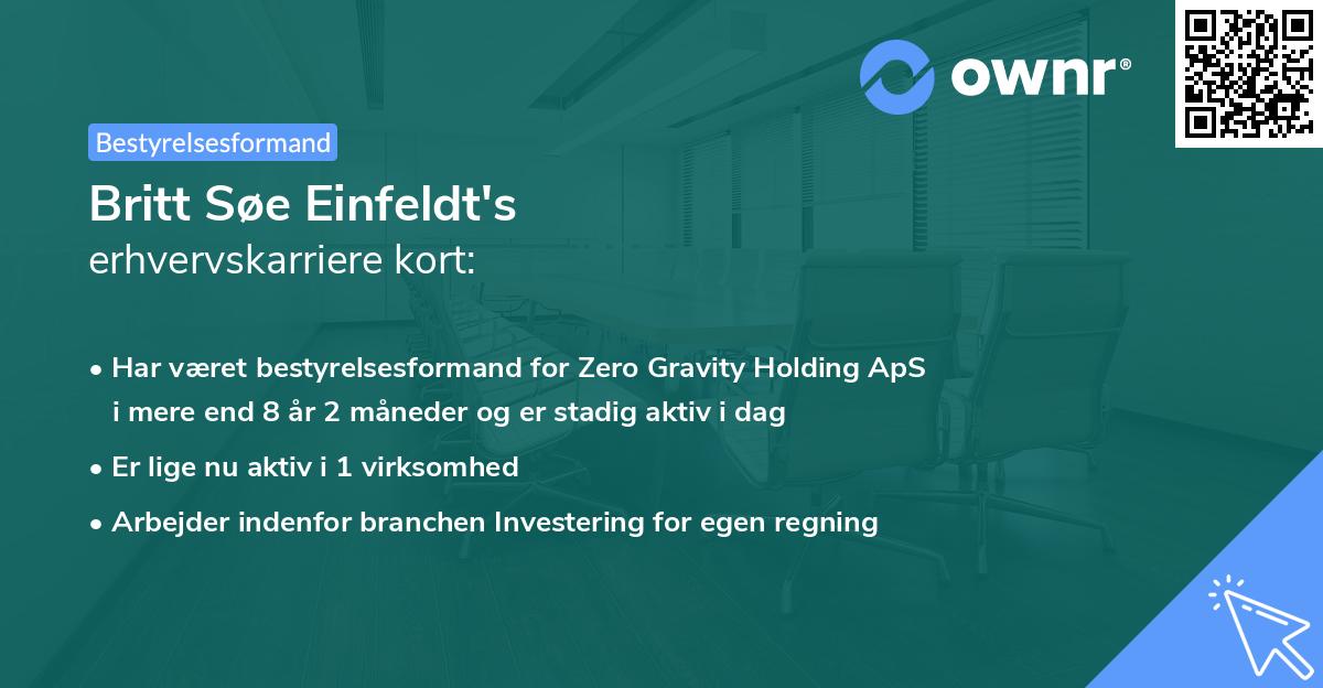 Britt Søe Einfeldt's erhvervskarriere kort
