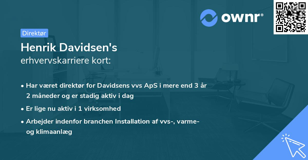 Henrik Davidsen's erhvervskarriere kort
