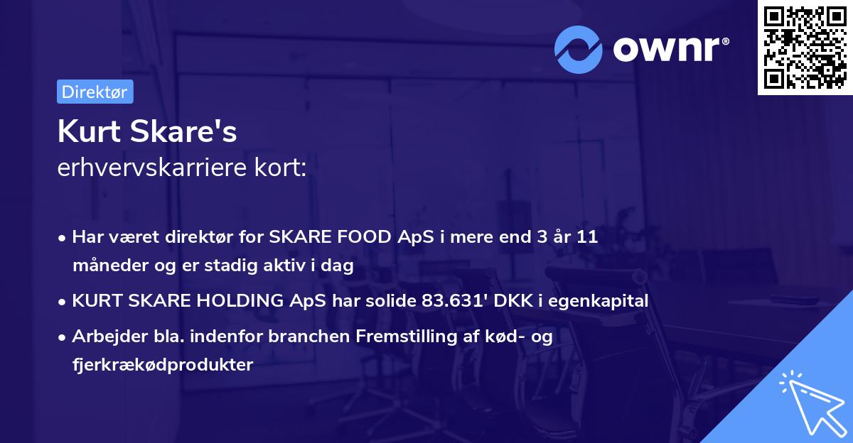 Kurt Skare's erhvervskarriere kort