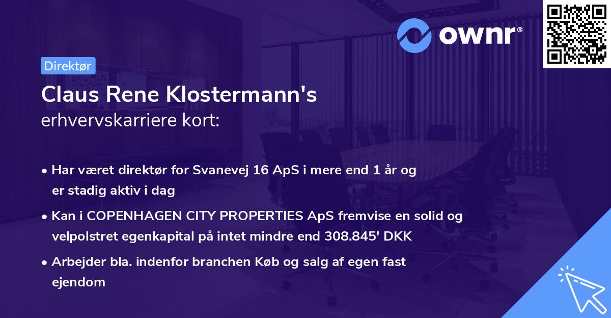 Claus Rene Klostermann's erhvervskarriere kort