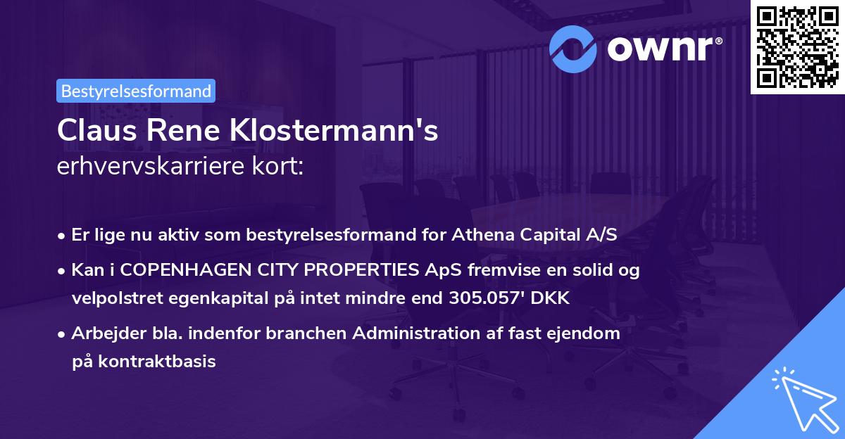 Claus Rene Klostermann's erhvervskarriere kort