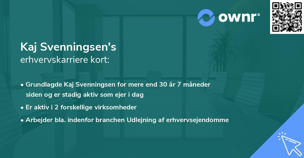 Kaj Svenningsen's erhvervskarriere kort