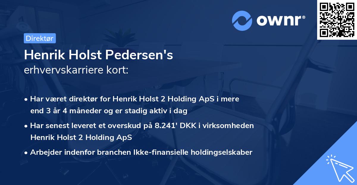 Henrik Holst Pedersen's erhvervskarriere kort