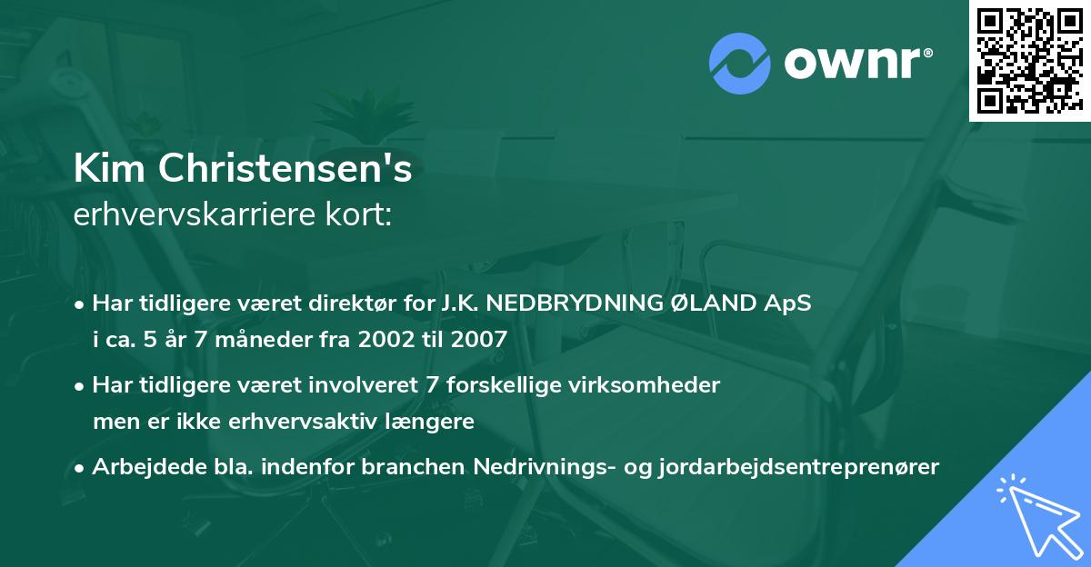 Kim Christensen's erhvervskarriere kort