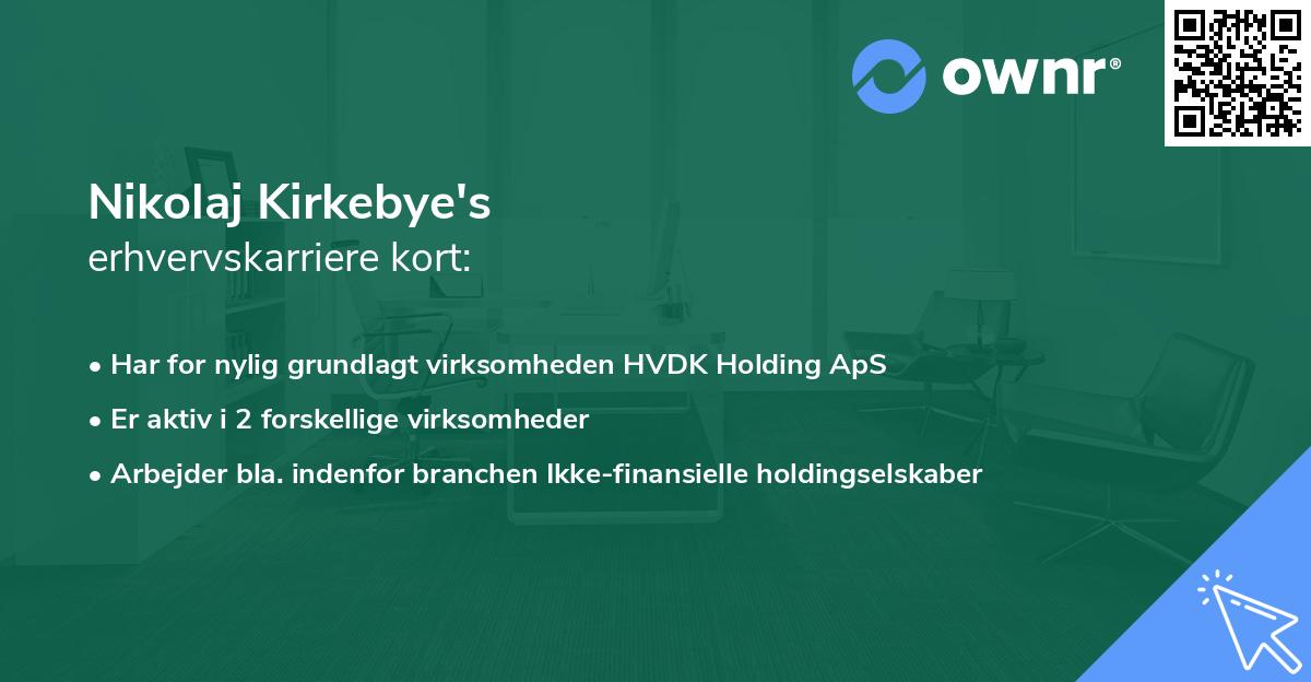 Nikolaj Kirkebye's erhvervskarriere kort