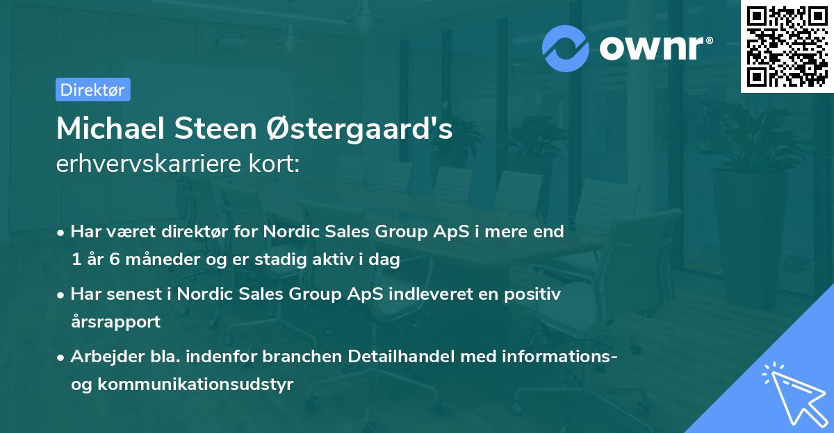 Michael Steen Østergaard's erhvervskarriere kort