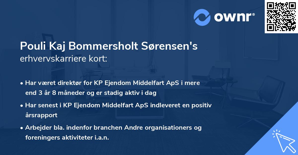 Pouli Kaj Bommersholt Sørensen's erhvervskarriere kort