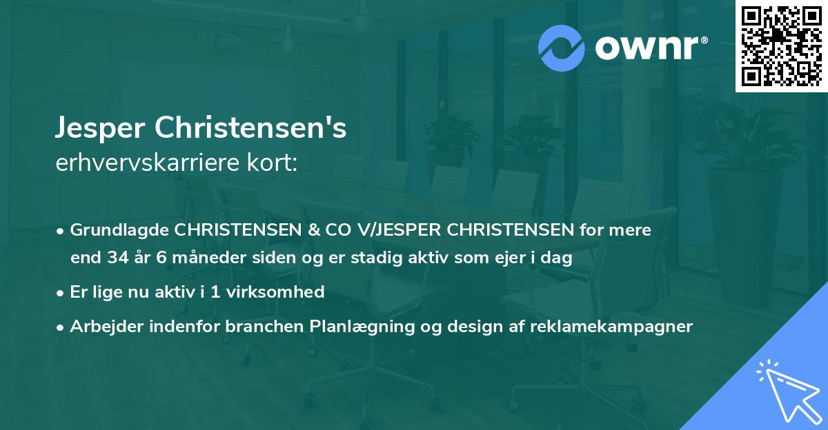 Jesper Christensen's erhvervskarriere kort