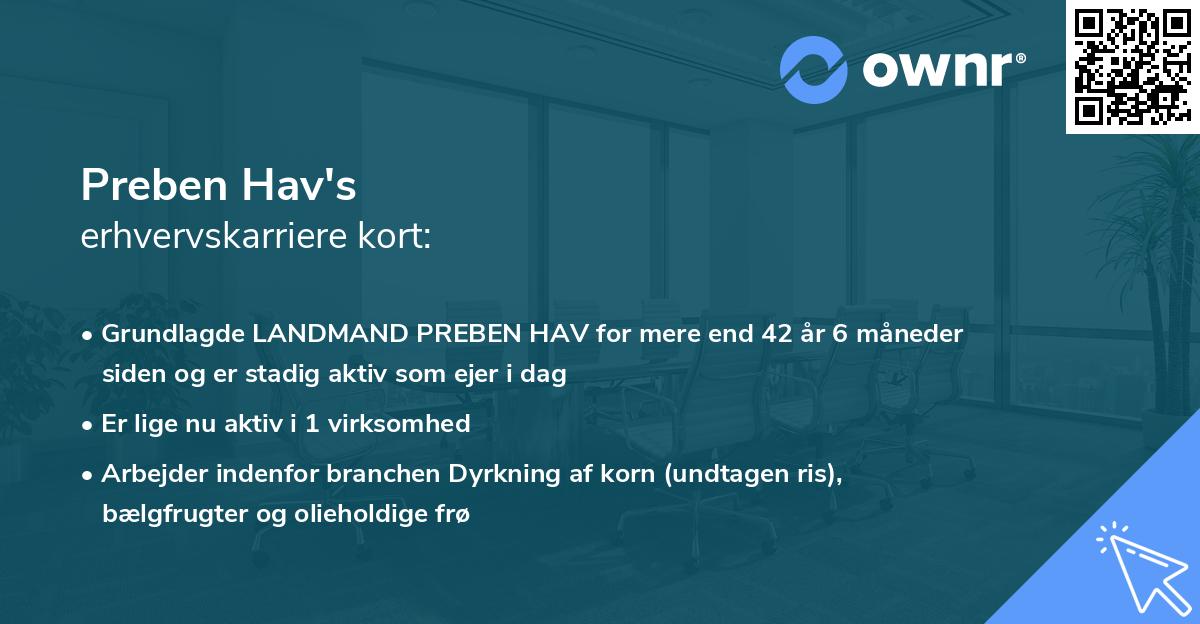 Preben Hav's erhvervskarriere kort