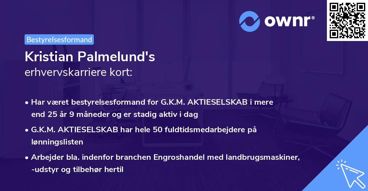 Kristian Palmelund's erhvervskarriere kort