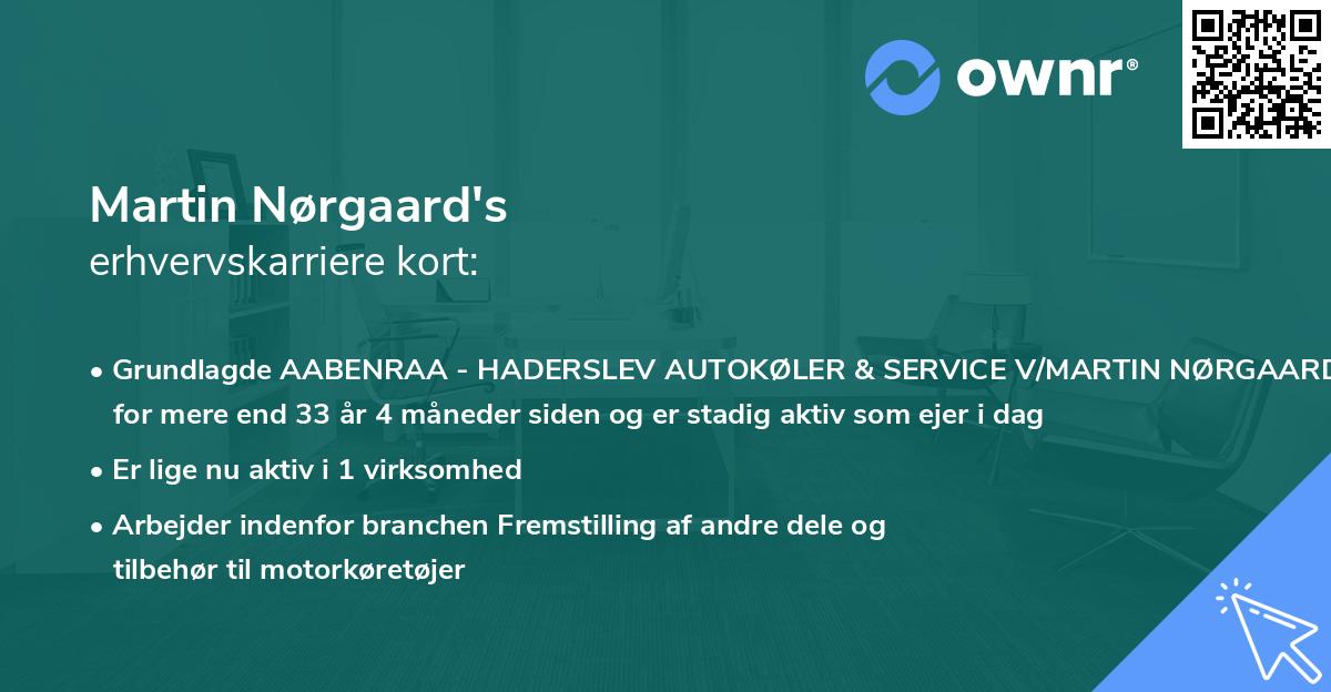 Martin Nørgaard's erhvervskarriere kort