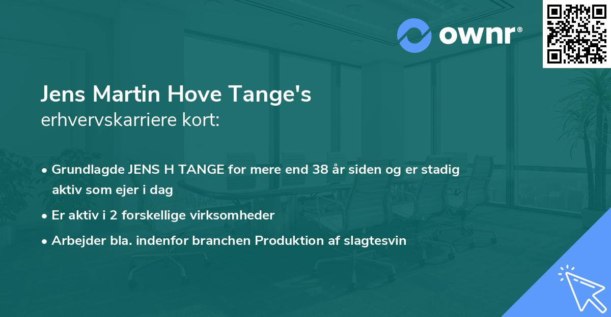 Jens Martin Hove Tange's erhvervskarriere kort
