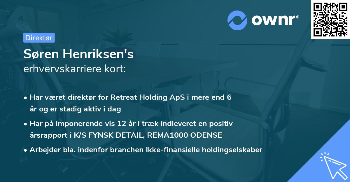 Søren Henriksen's erhvervskarriere kort