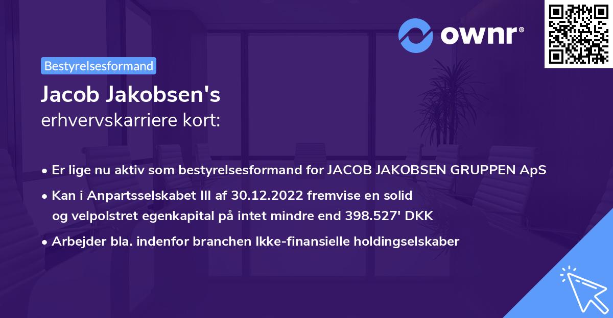 Jacob Jakobsen's erhvervskarriere kort
