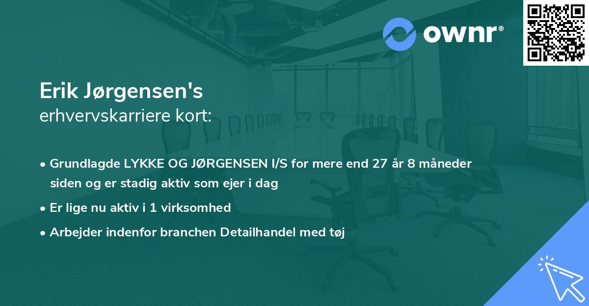 Erik Jørgensen's erhvervskarriere kort