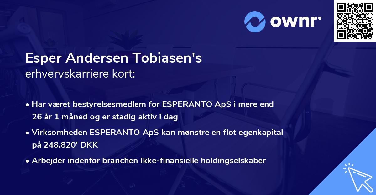 Esper Andersen Tobiasen's erhvervskarriere kort