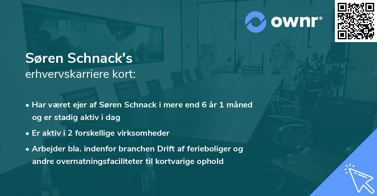 Søren Schnack's erhvervskarriere kort