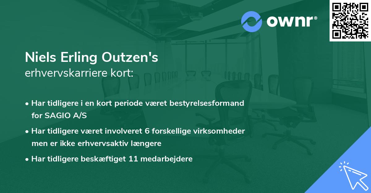 Niels Erling Outzen's erhvervskarriere kort