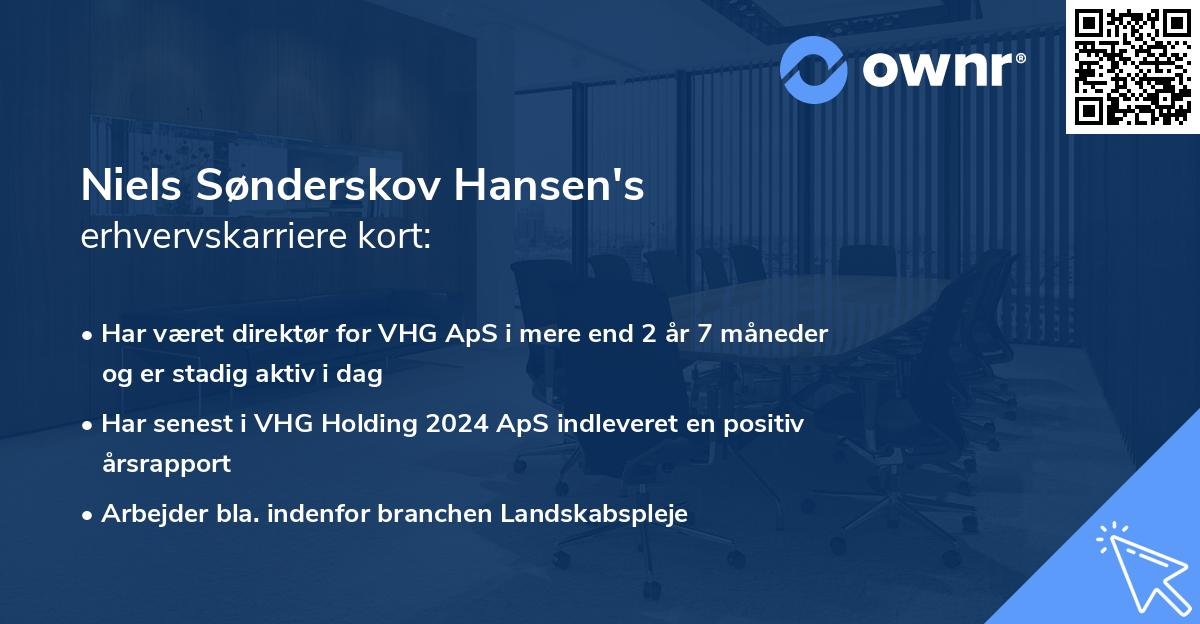 Niels Sønderskov Hansen's erhvervskarriere kort