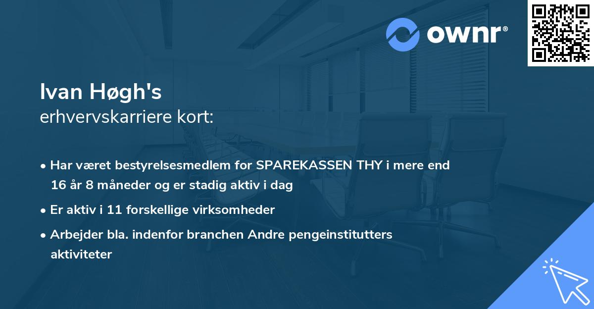 Ivan Høgh's erhvervskarriere kort