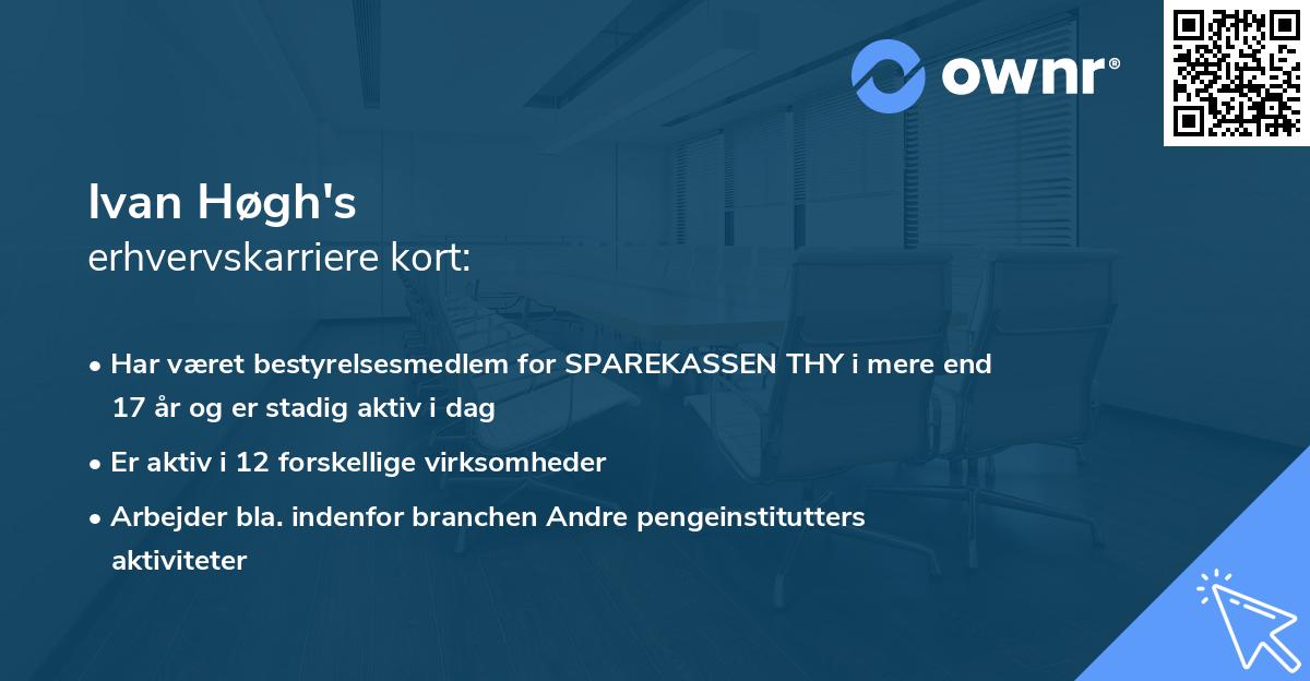 Ivan Høgh's erhvervskarriere kort