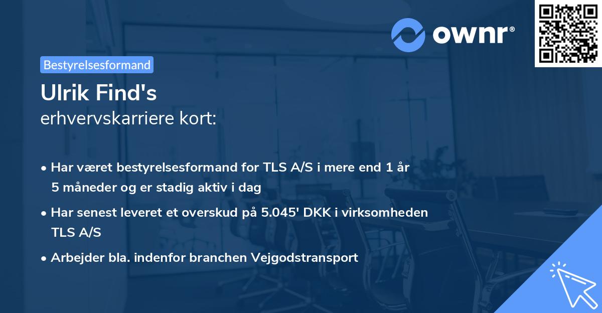 Ulrik Find's erhvervskarriere kort