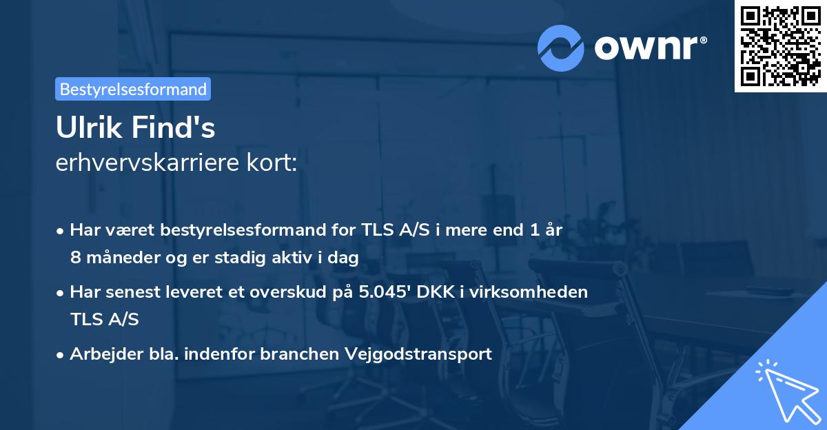 Ulrik Find's erhvervskarriere kort