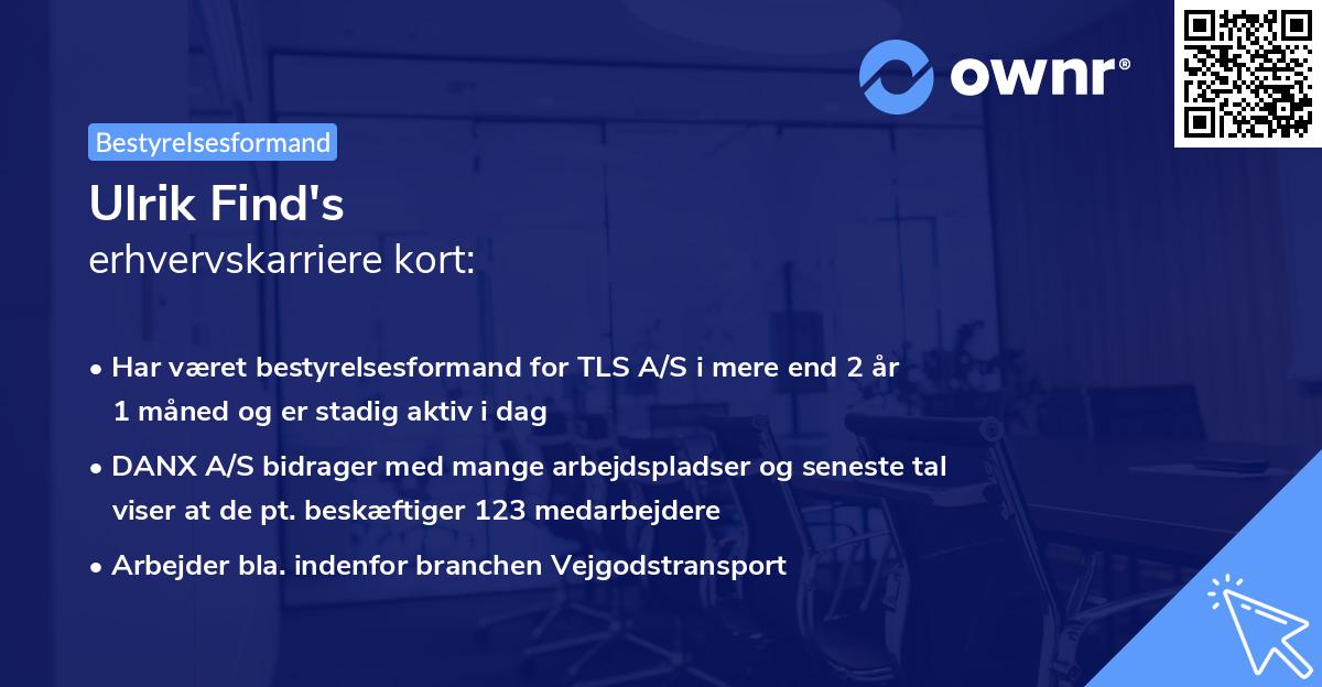 Ulrik Find's erhvervskarriere kort