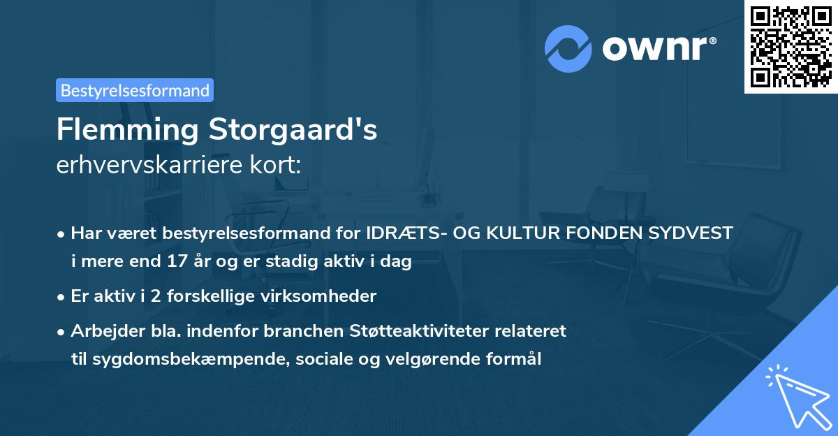 Flemming Storgaard's erhvervskarriere kort