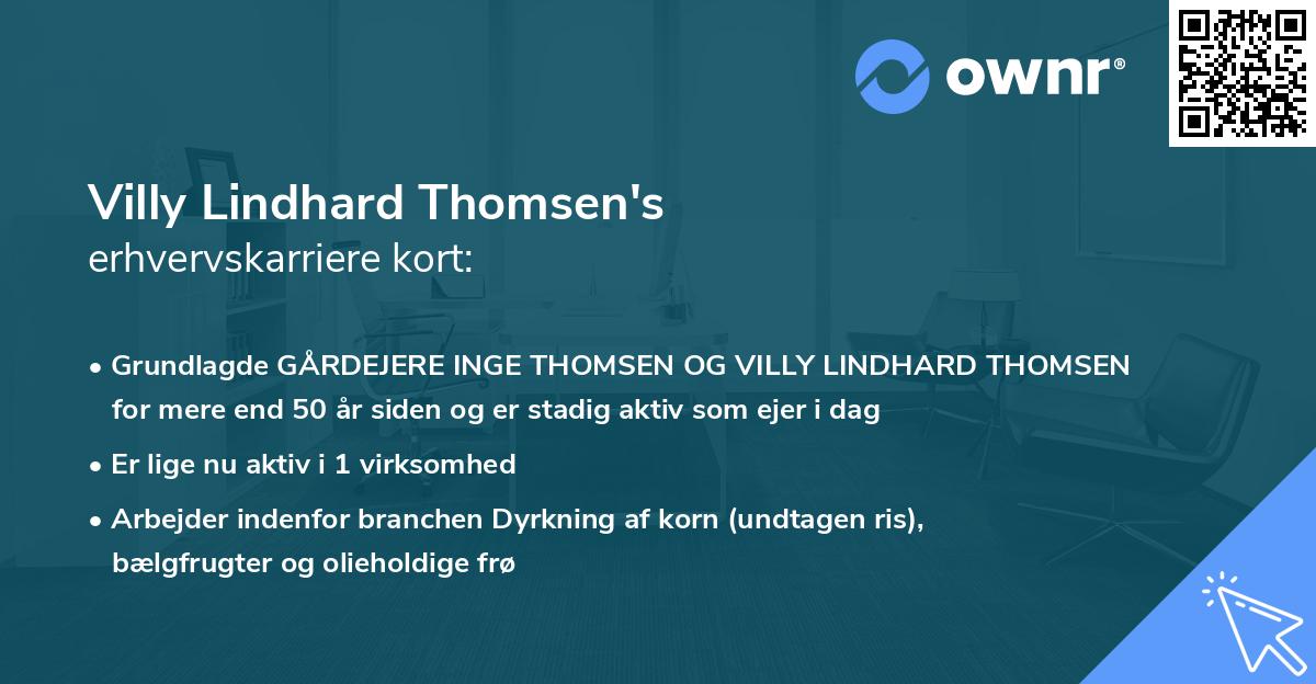 Villy Lindhard Thomsen's erhvervskarriere kort