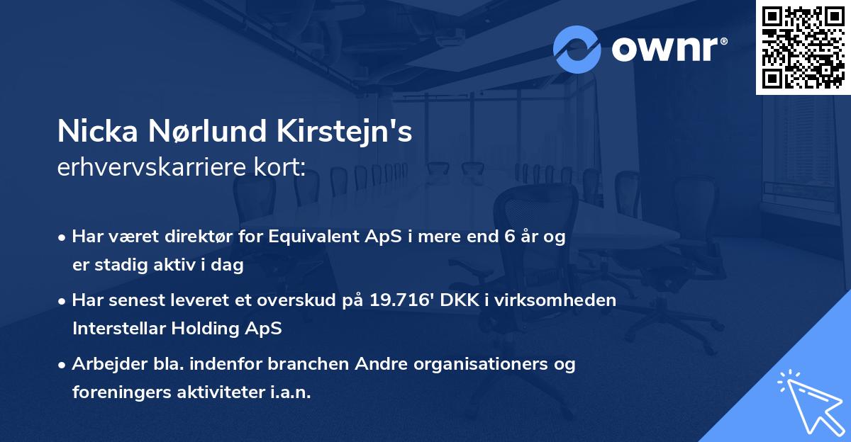 Nicka Nørlund Kirstejn's erhvervskarriere kort