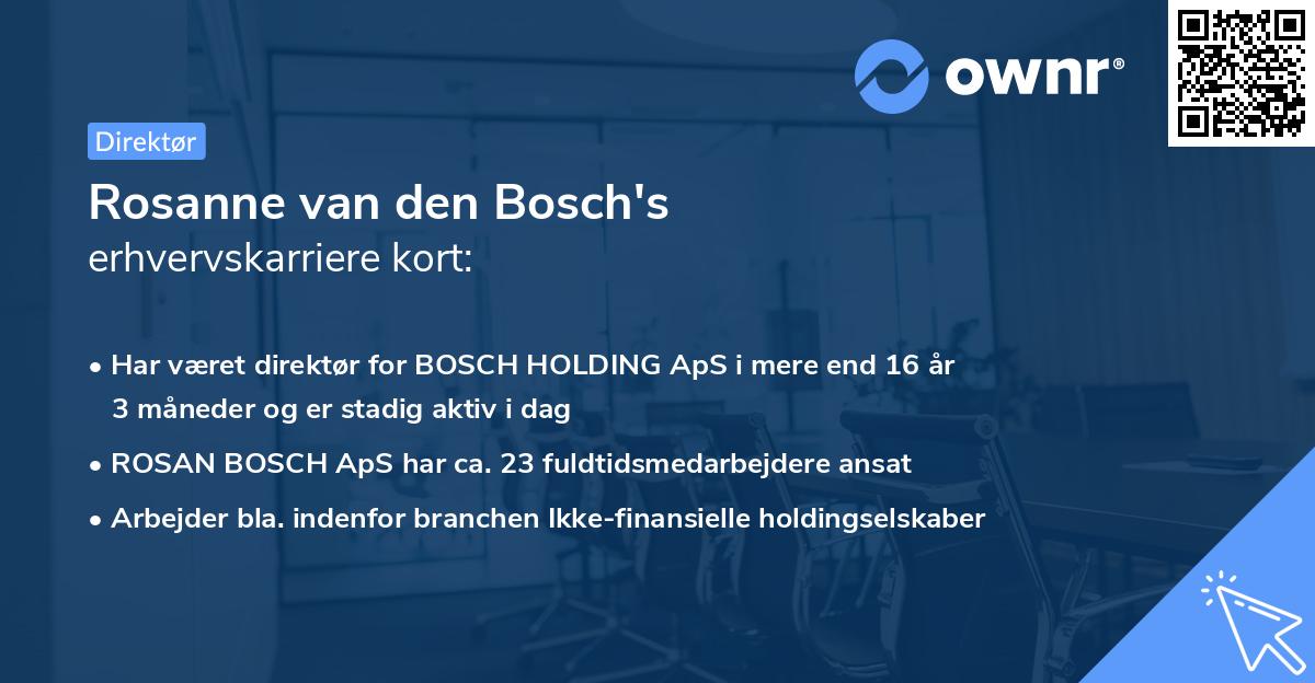 Rosanne van den Bosch's erhvervskarriere kort