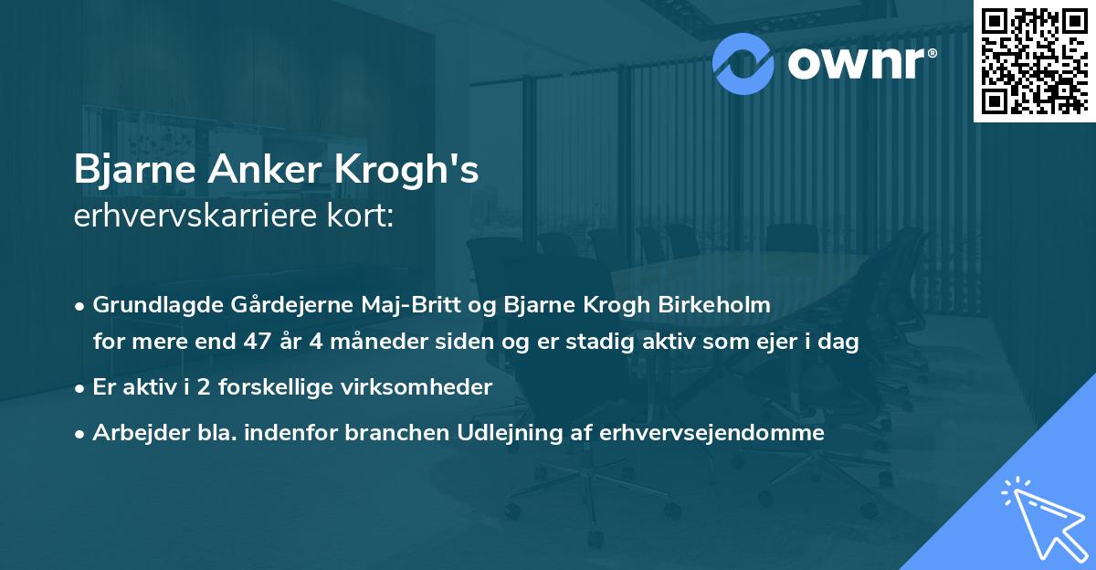 Bjarne Anker Krogh's erhvervskarriere kort