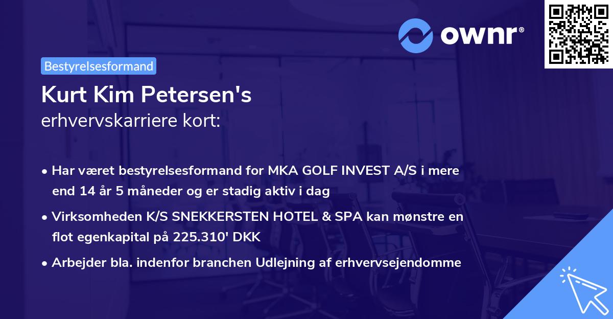Kurt Kim Petersen's erhvervskarriere kort