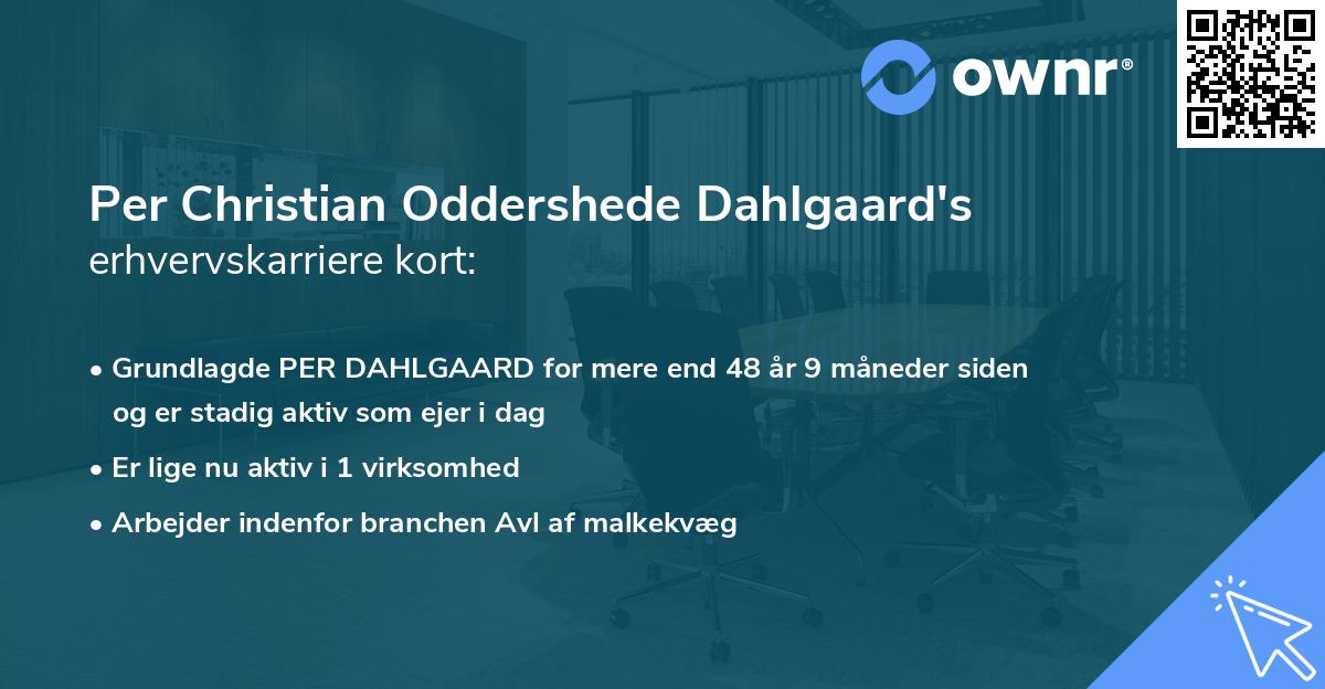 Per Christian Oddershede Dahlgaard's erhvervskarriere kort