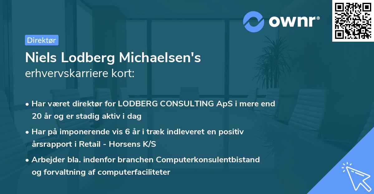 Niels Lodberg Michaelsen's erhvervskarriere kort