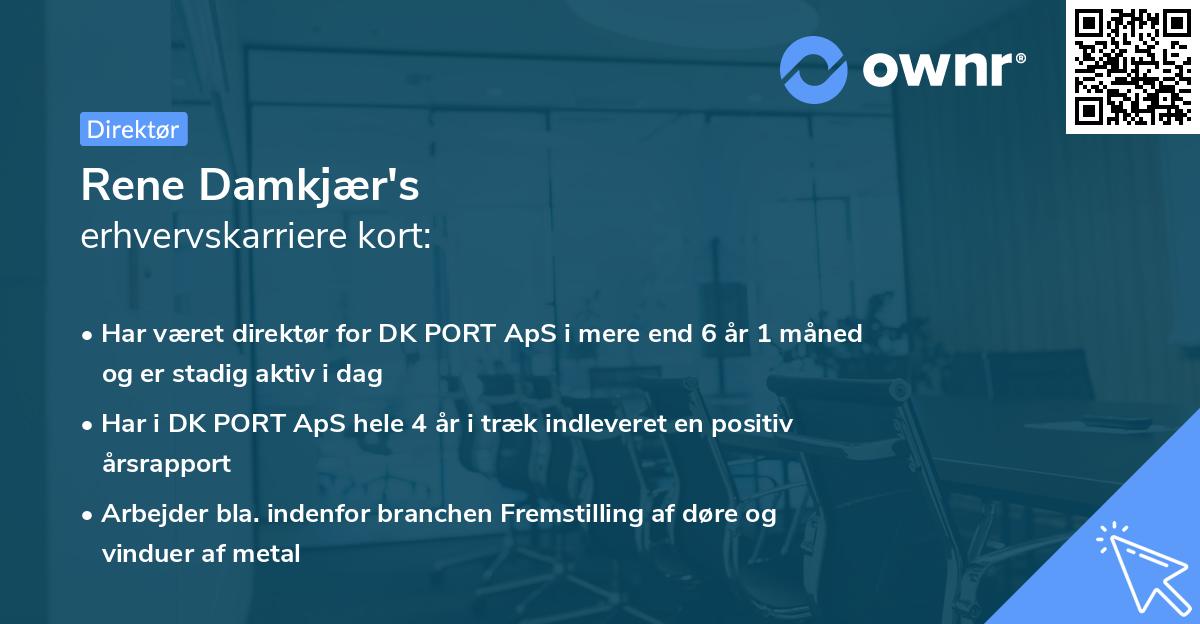 Rene Damkjær's erhvervskarriere kort
