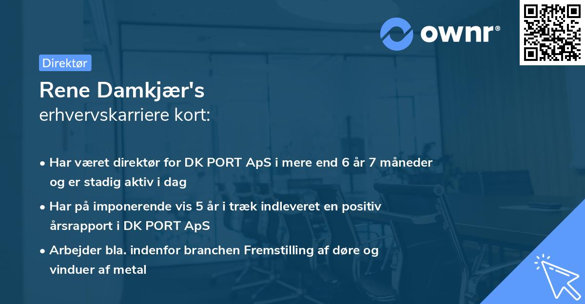 Rene Damkjær's erhvervskarriere kort
